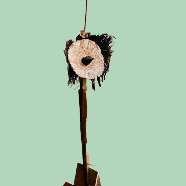 1990 - COMUNICANDO - MADEIRA, PEDRA E PAPEL FEITO À MÃO - 1,07 m x 0,15 m x 0,17 m