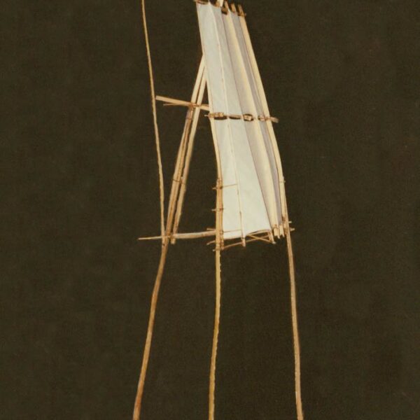 VELA - 1995 - PAPEL FEITO À MÃO, RAMOS DE PALMEIRA E FIO DE ALGODÃO - 1,70 m x 0,80 m x 0,80 m